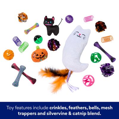Show full view: Frisco Halloween Fun Plush, Kicker, Mesh, Spring & Ball Variety Pack Cat Toy with Silvervine & Catnip, 20 count slide 4 of 8