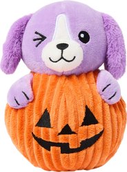 Frisco Halloween Pumpkin Pup Plush Squeaky Dog Toy, Medium