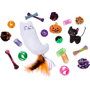 Frisco Halloween Fun Plush, Kicker, Mesh, Spring & Ball Variety Pack Cat Toy with Silvervine & Catnip, 20 count