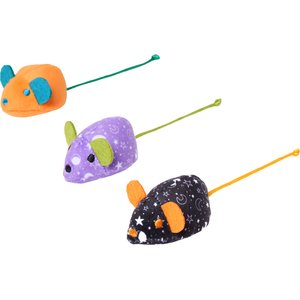 Frisco Halloween Mystical Mice Plush Cat Toy with Silvervine & Catnip, 3 count