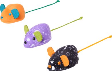 Frisco Halloween Mystical Mice Plush Cat Toy with Silvervine & Catnip, 3 count