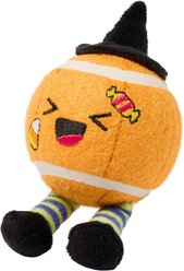 Frisco Halloween Witchy Pumpkin Fetch Squeaky Tennis Ball Dog Toy, Medium