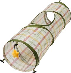 Frisco Plaid Foldable Play Tunnel Cat Toy with Silvervine & Catnip