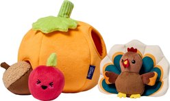 Frisco Pumpkin Hide & Seek Puzzle Plush Squeaky Dog Toy, Small/Medium