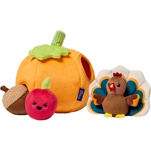 Frisco Pumpkin Hide & Seek Puzzle Plush Squeaky Dog Toy, Small/Medium