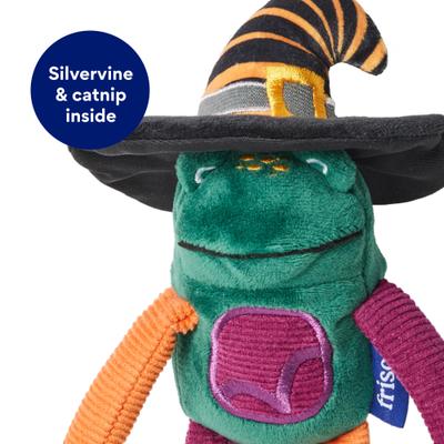 Show full view: Frisco Halloween Frog in Witch Hat Plush Kicker Cat Toy with Silvervine & Catnip slide 4 of 6