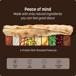 Earth Animal No-Hide Medium Rolls Long Lasting Natural Rawhide Free Peanut Butter Vegetarian Recipe Dog Chews, 3 count slide 2 of 9