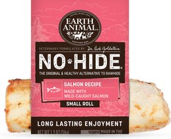Earth Animal No-Hide Small Rolls Long Lasting Natural Rawhide Free Salmon Recipe Dog Chews, 1 count