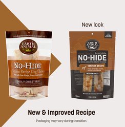 Earth Animal No-Hide Medium Rolls Long Lasting Natural Rawhide Free Venison Recipe Dog Chews, 2 count slide 2 of 9