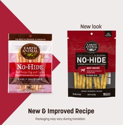 Earth Animal No-Hide Stix Long Lasting Natural Rawhide Free Beef Recipe Dog & Cat Chew Treat Sticks, 10 count slide 2 of 9