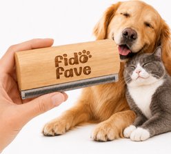 Fido Fave Stainless Steel Deshedding Brush for Dogs & Cats, Natural Oak, 5-in
