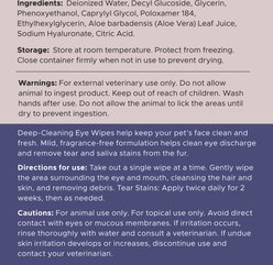 Chew + Heal Tear Stains & Discharge Care Deep-Cleaning Waterless Dog Eye Wipes, 100 count slide 2 of 9