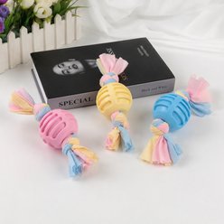 NonoPets Bumpy TPR Ball Durable Interactive Tug Rope Dental Care Teething Chew Dog & Cat Toy