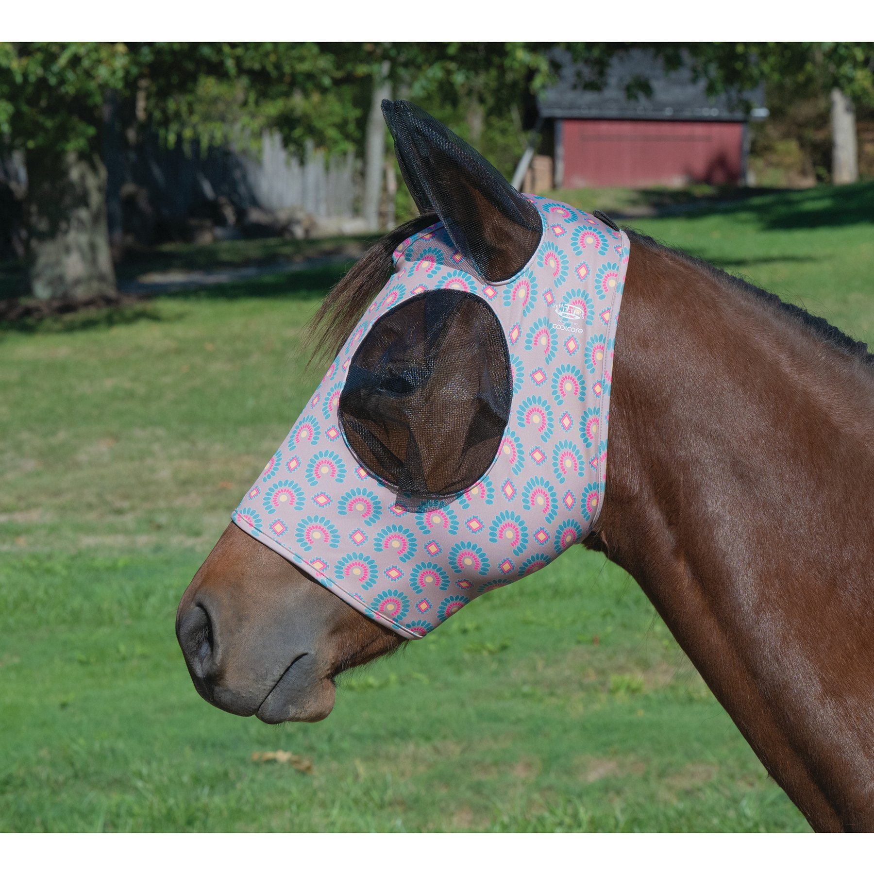 Weaver Equine Equine Lycra Horse Fly Mask, Blossom Blast, Medium