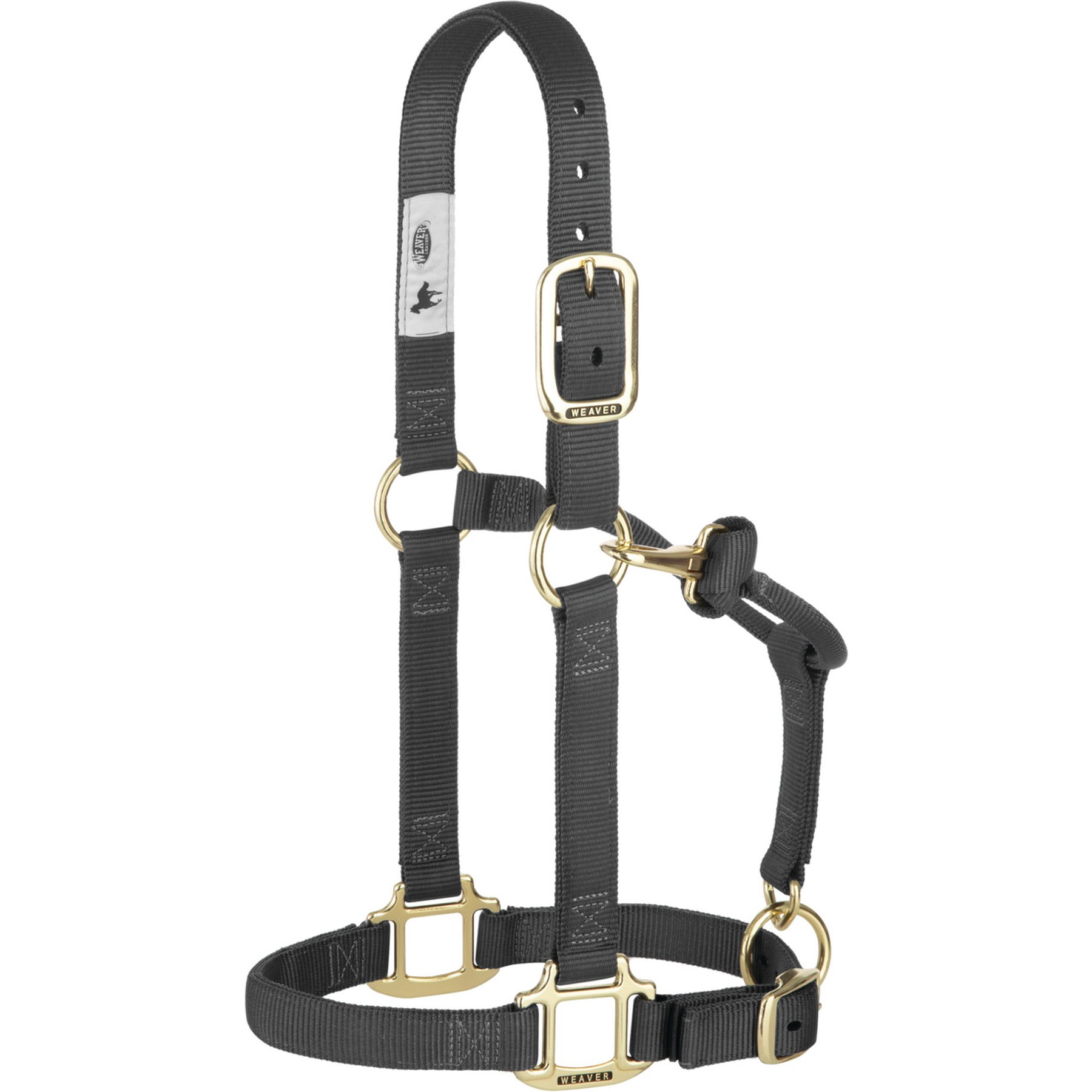 Weaver Equine Original Adjustable Chin & Throat Snap Horse Halter, Graphite, Yearling
