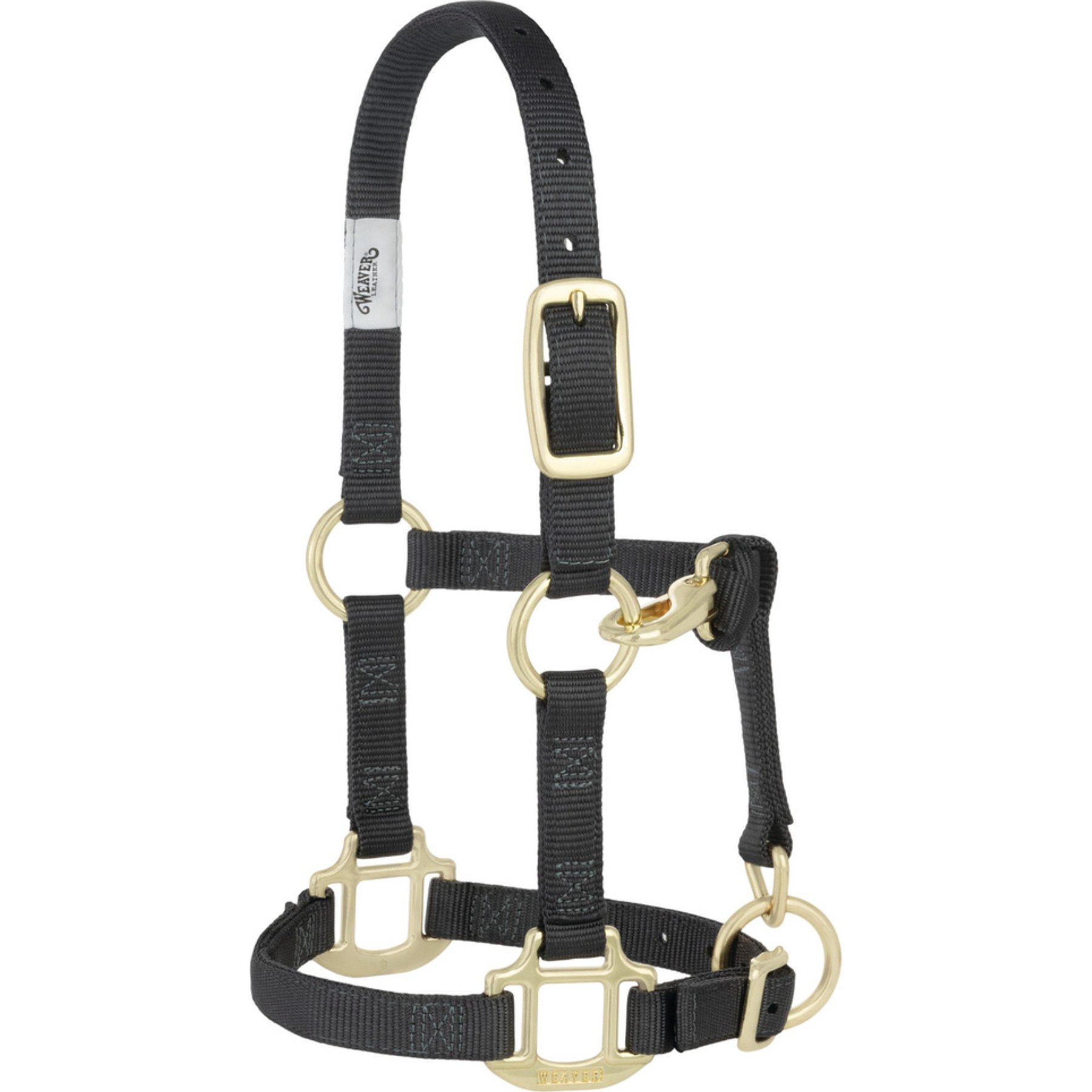 Weaver Equine Original Adjustable Chin & Throat Snap Horse Halter, Graphite, Weanling