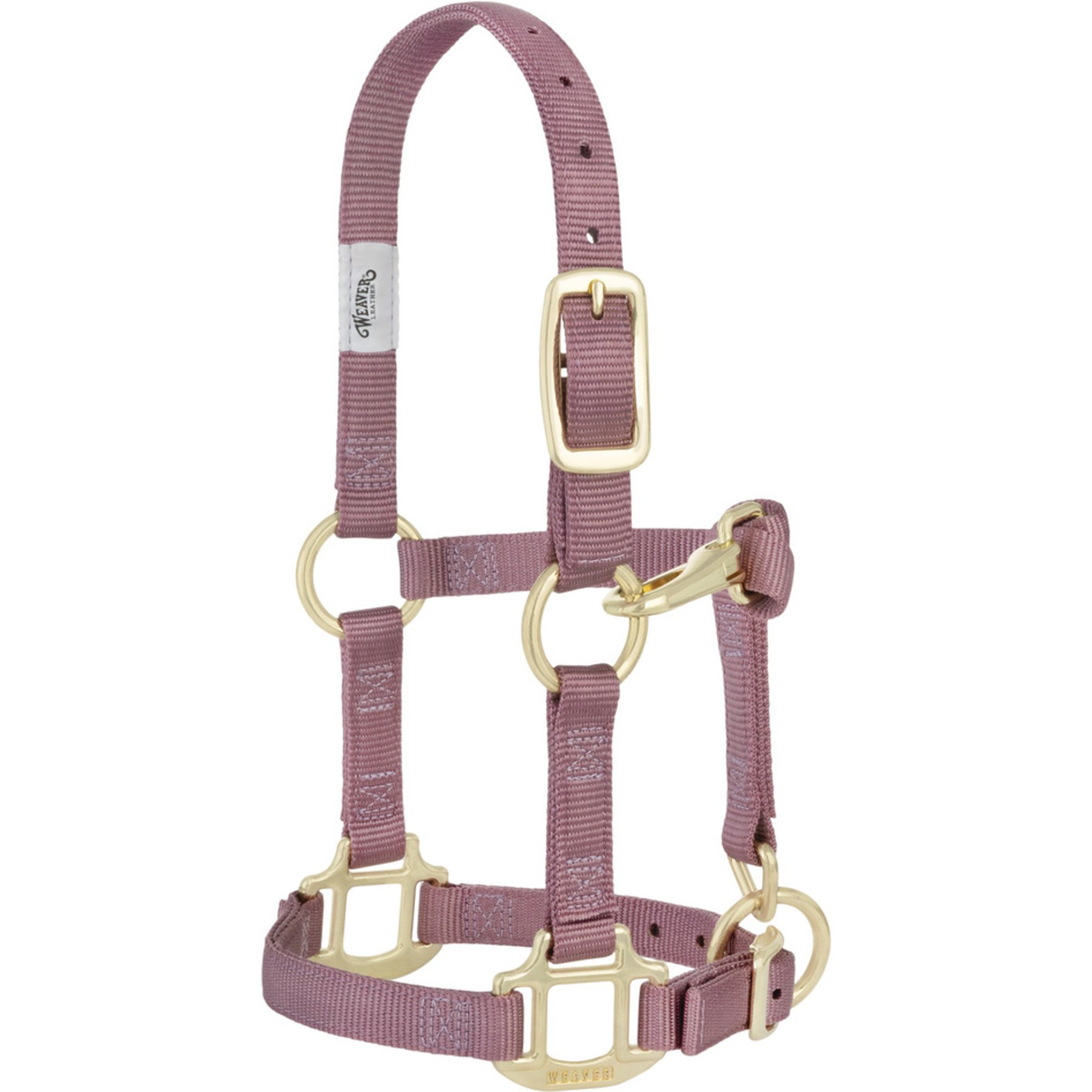 Weaver Equine Original Adjustable Chin & Throat Snap Horse Halter, Mauve, Weanling
