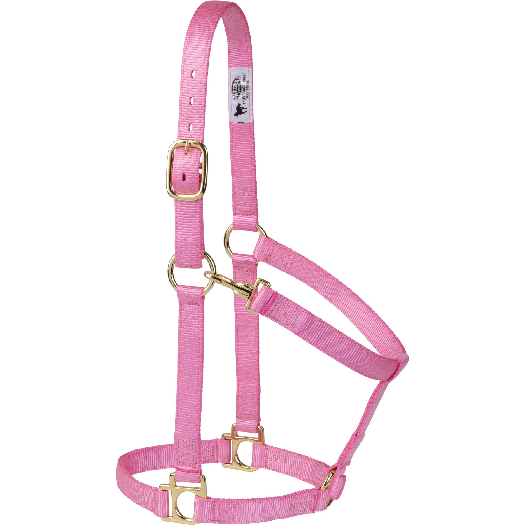 Weaver Equine Non-Adjustable Throat Snap Poly Horse Halter, Pink, Medium