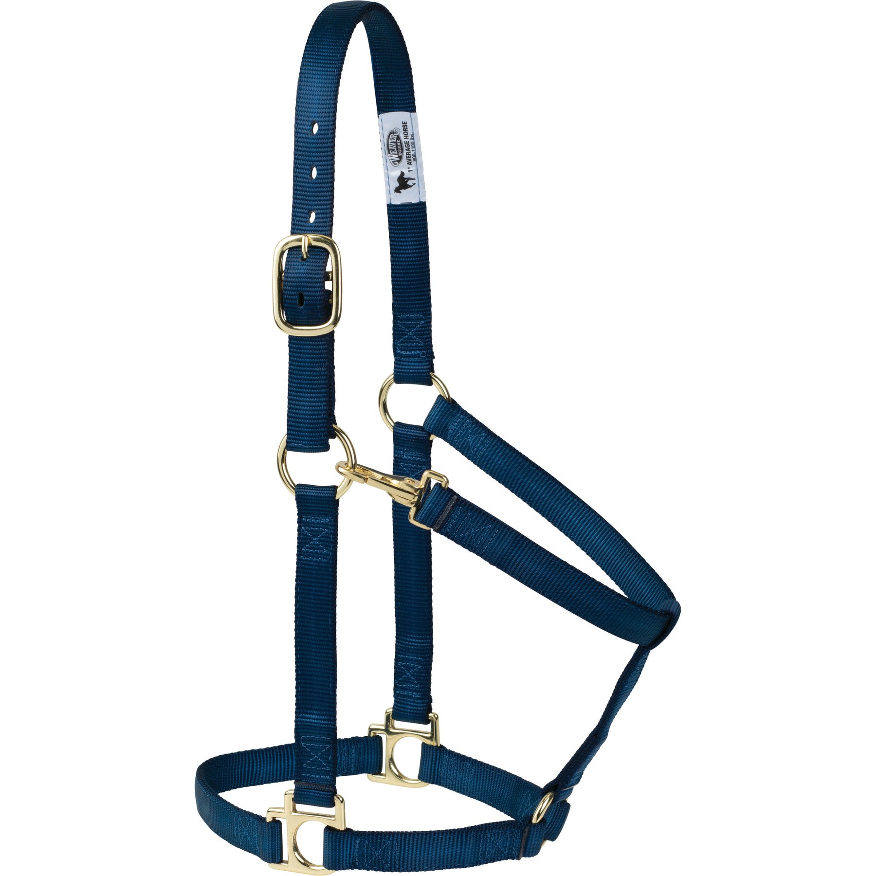 Weaver Equine Non-Adjustable Throat Snap Poly Horse Halter, Navy, Small