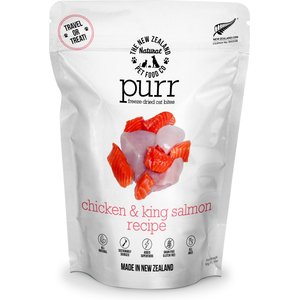 The New Zealand Natural Pet Food Co. Purr Chicken​ & King Salmon Grain-Free Freeze-Dried Cat Treats, 1.76-oz bag