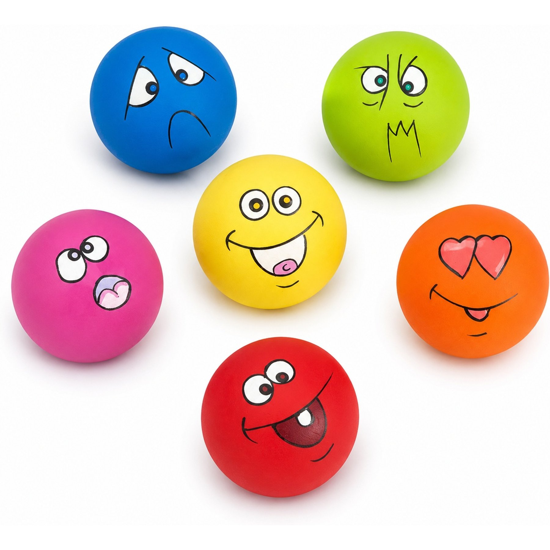 NonoPets Natural Latex Solid Color Interactive Squeaky Floating & Bouncy Ball Dog & Cat Toy, 6 count