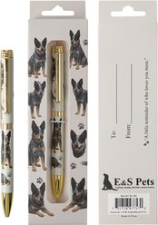 E&S PETS Smooth Writing & Engraved Clip Australian Cattle Dog Ballpoint Pen Stationery with Gift Box, Steal