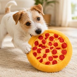 NonoPets Realistic Food Soft Fabric Built-In Sound Lightweight Toss Design Squeaky Plush Dog & Cat Toy, Yellow