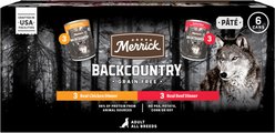 Merrick Backcountry Variety Pack Grain-Free Premium Beef & Chicken Dinner Soft & Healthy Canned Wet Dog Food, 12.7-oz can, 6 count