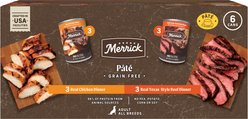 Merrick Variety Pack Grain-Free Premium & Natural Real Beef & Chicken Soft & Healthy Canned Wet Dog Food, 12.7-oz can, 6 count