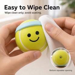 NonoPets Smiley Sports Soft Latex Built-In Sound Wipe-Clean Design Squeaky Ball Dog & Cat Toy, Brown slide 2 of 9