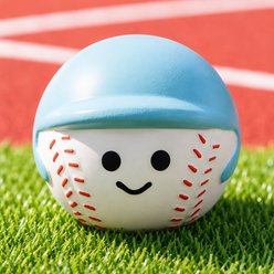NonoPets Smiley Sports Soft Latex Built-In Sound Wipe-Clean Design Squeaky Ball Dog & Cat Toy, White