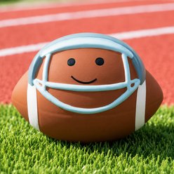 NonoPets Smiley Sports Soft Latex Built-In Sound Wipe-Clean Design Squeaky Ball Dog & Cat Toy, Brown