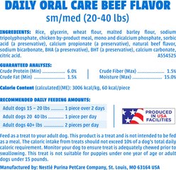 DentaLife Daily Oral Care Variety Pack Indoor Beef & Chicken Flavor Small/Medium Dental Dog Chew Treats, 30 count, case of 2 slide 2 of 7