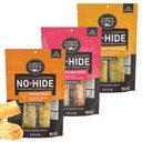 Earth Animal No-Hide Medium Rolls Long Lasting Natural Rawhide Alternative Salmon Recipe, 2 count + Peanut Butter Recipe, 2 count + Chicken Recipe Chew Dog Treats, 2 count