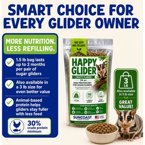 SunCoast Sugar Gliders Happy Glider Sugar Glider Food Tutti Fruitti, 1.75-lb bag