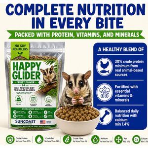 SunCoast Sugar Gliders Happy Glider Sugar Glider Food Tutti Fruitti, 1.75-lb bag