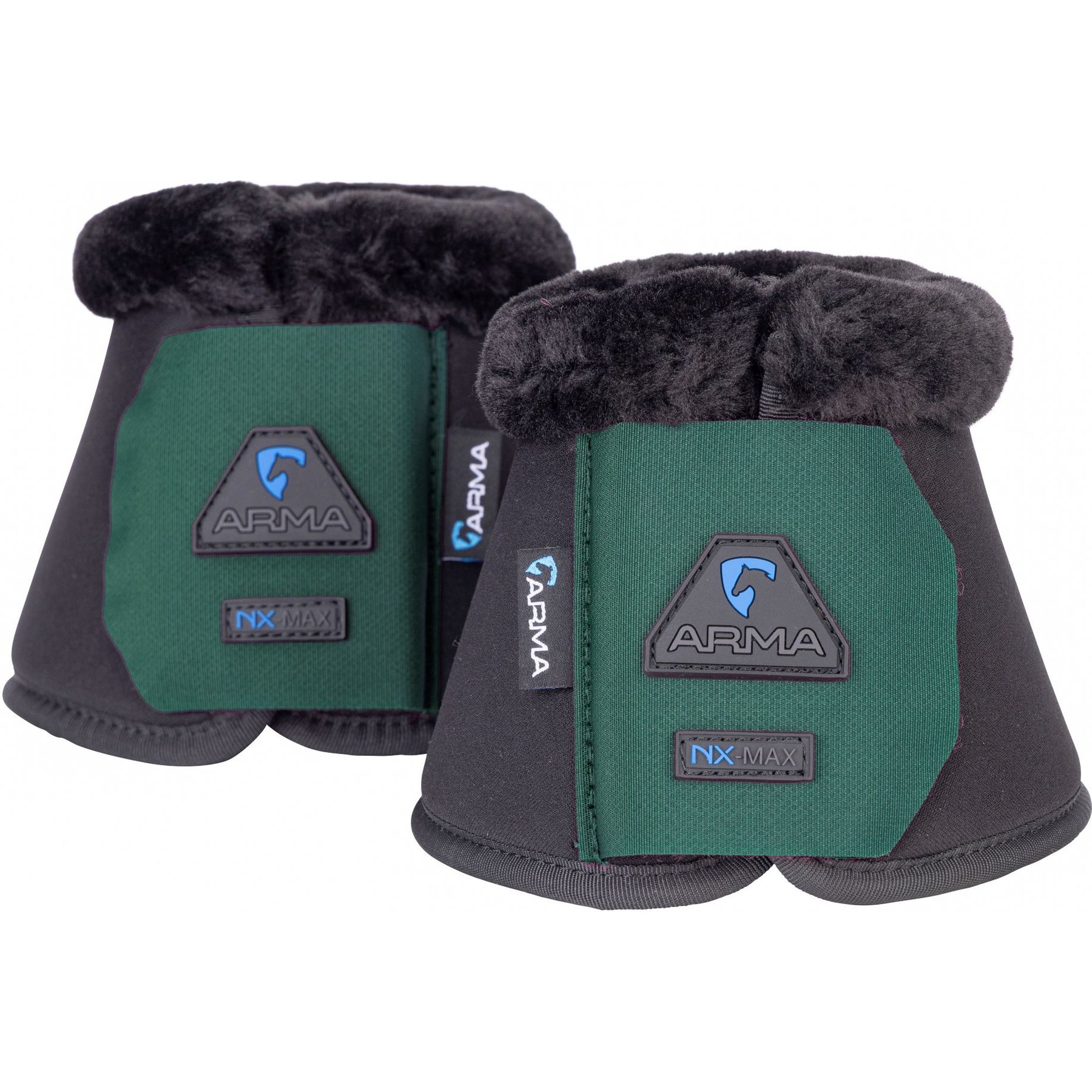 Shires Equestrian Products ARMA SupaFleece Neoprene Over Reach Horse Boots, Green, Pony