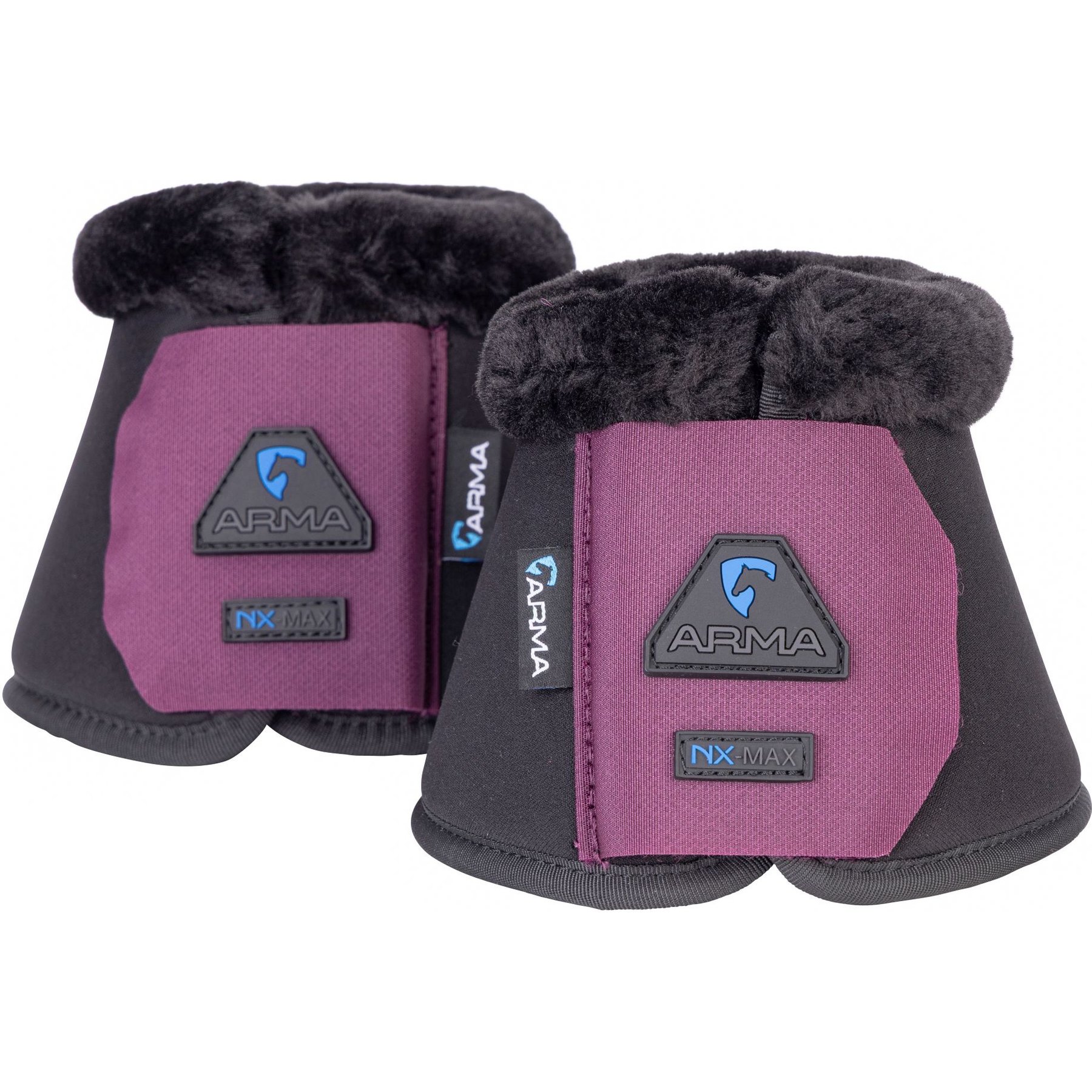 Shires Equestrian Products ARMA SupaFleece Neoprene Over Reach Horse Boots, Plum, X-Full