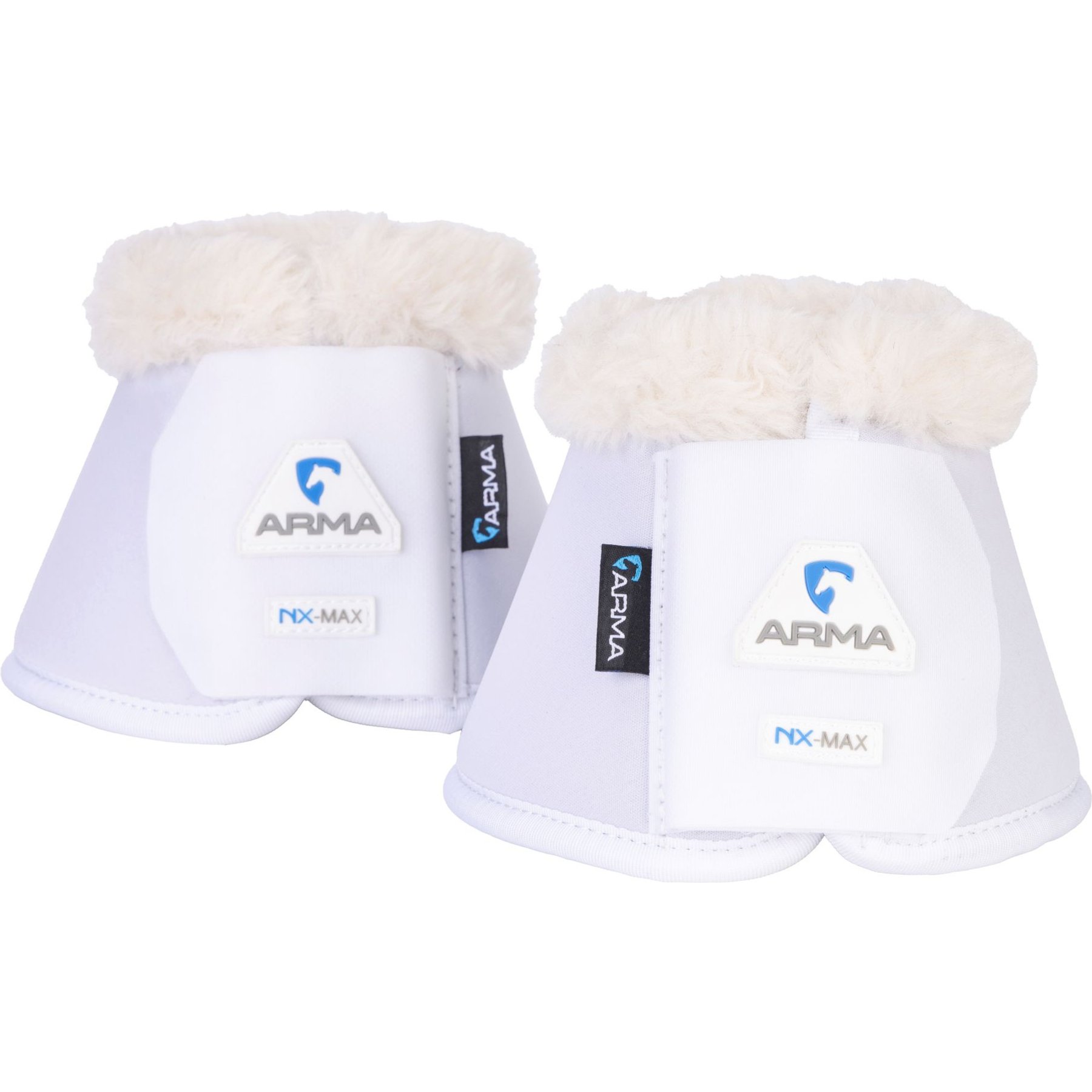 Shires Equestrian Products ARMA SupaFleece Neoprene Over Reach Horse Boots, White, X-Full