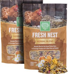 Small Pet Select Fresh Nest Herbal Blend, All-Natural Herbs & Flowers Calm Nesting Environment Chicken Treats, 2 count, 3.5-oz bag