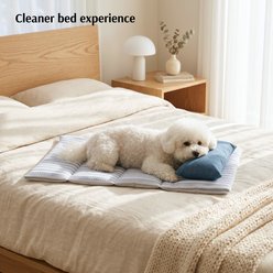 Furvii Summer Cooling Dog & Cat Bed Mat with Neck Pillow, Blue Stripe, Large slide 2 of 8