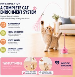Mewluxe Interactive Dual Mode Teaser Cat Wand Toy with Strong Suction Cup, Pink slide 2 of 9