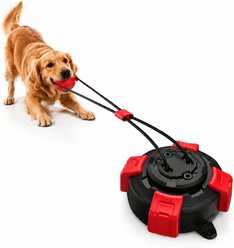 Petajoy Indoor & Outdoor Strong Suction Cup Tough Chewer Ropes Tug Dog Toy, Red