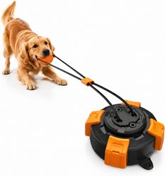 Petajoy Indoor & Outdoor Strong Suction Cup Tough Chewer Ropes Tug Dog Toy, Orange