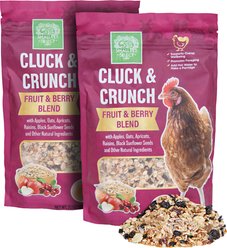 Small Pet Select Cluck & Crunch Fruit & Berry Blend, All-Natural Foraging & Enrichment Chicken Treats, 2 count, 21.1-oz bag