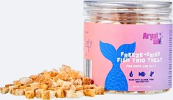 Arya Sit Grain-Free Salmon, Tuna & Cod Fish Trio Freeze-Dried Dog & Cat Treats, 2.1-oz jar