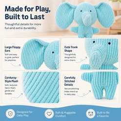 NonoPets Elephant Soft Corduroy Texture Lightweight Design Gentle Chew Plush Dog & Cat Toy, Blue slide 2 of 9