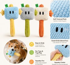 NonoPets Hammer Soft Textured Fabric PP Cotton Filling Easy-Grip Handle Squeaky Plush Dog & Cat Toy, Beige slide 2 of 9