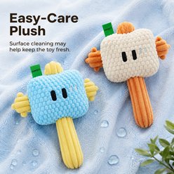 NonoPets Hammer Soft Textured Fabric PP Cotton Filling Easy-Grip Handle Squeaky Plush Dog & Cat Toy, Blue slide 2 of 9