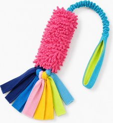 NonoPets Interactive Polyester Texture Elastic Handle Fetch & Chase Exercise Rope Tug Dog & Cat Toy, Pink